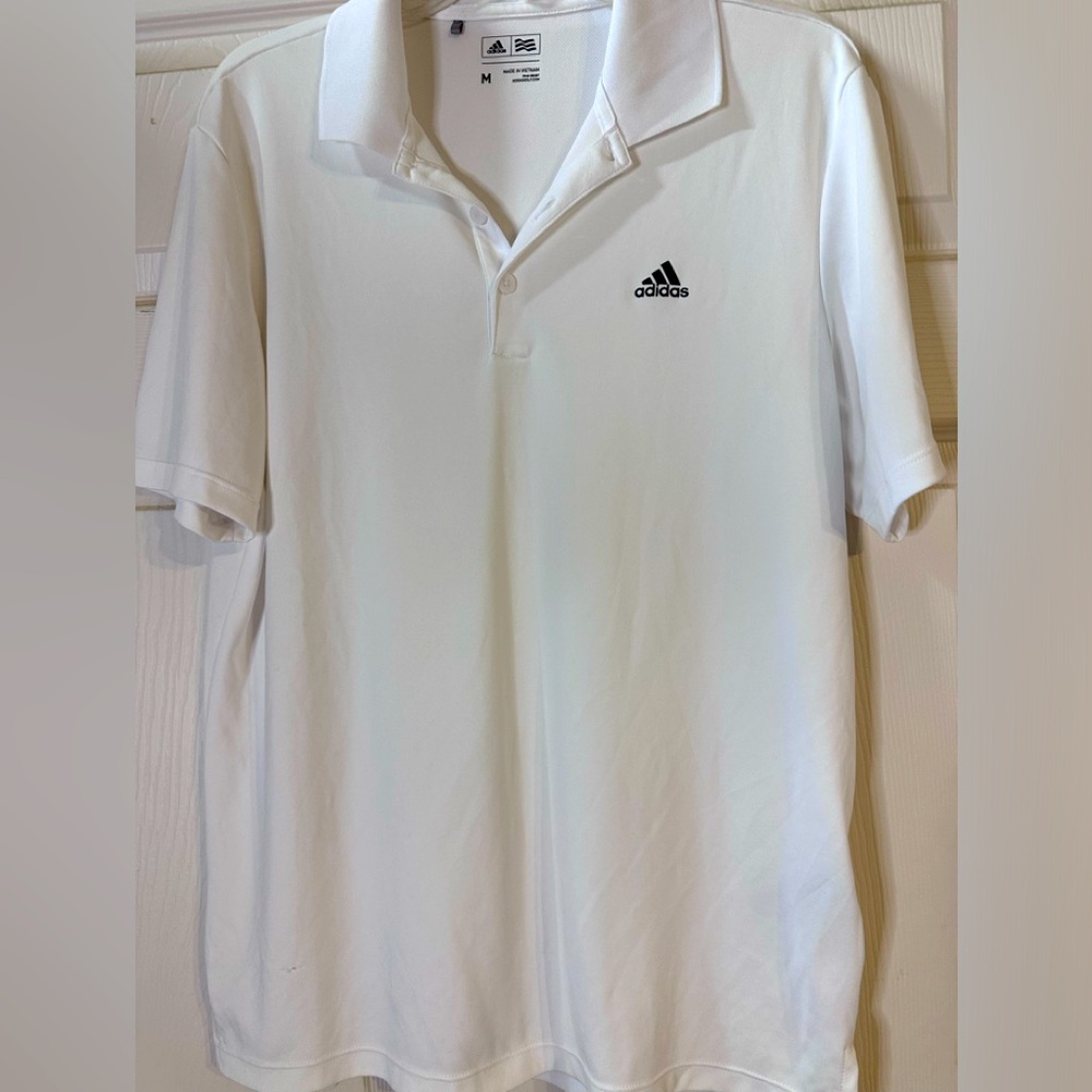 EUC Addidas Men's Dri-Fit White Polo Shirt Size M